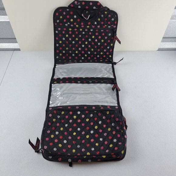 Vera Bradley Havana Hanging Organizer Travel Cosmetic Bag Polka Dots Zipper - Picture 7 of 12